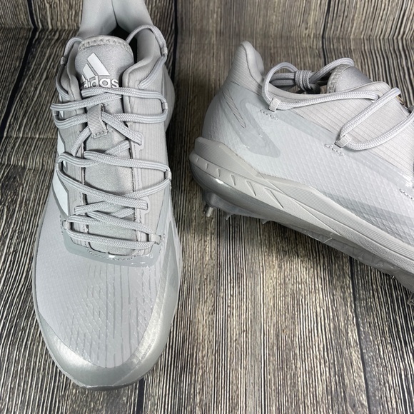adidas Adizero Afterburner 8 Grey/Silver/White Metal Baseball Mens H00979 - Picture 6 of 8